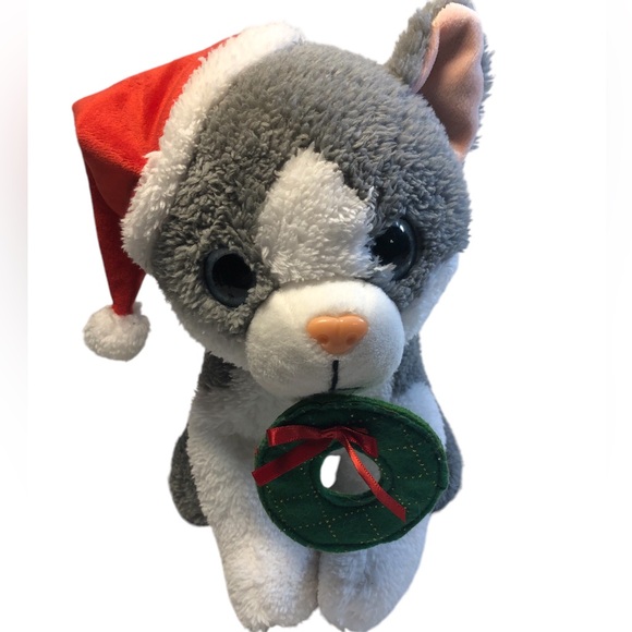 Cut Holiday Christmas Cat with Hat - Picture 1 of 9